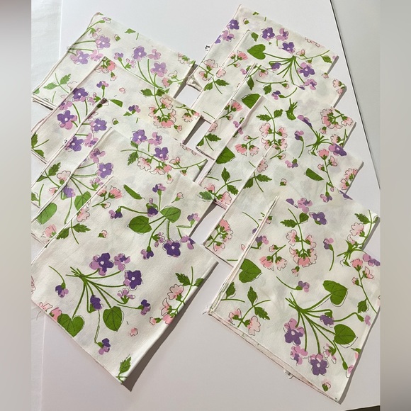 Vintage Vera Neumann Floral Napkin Cotton Linens Set Vintage MCM Flower 70s 60s - Picture 4 of 15